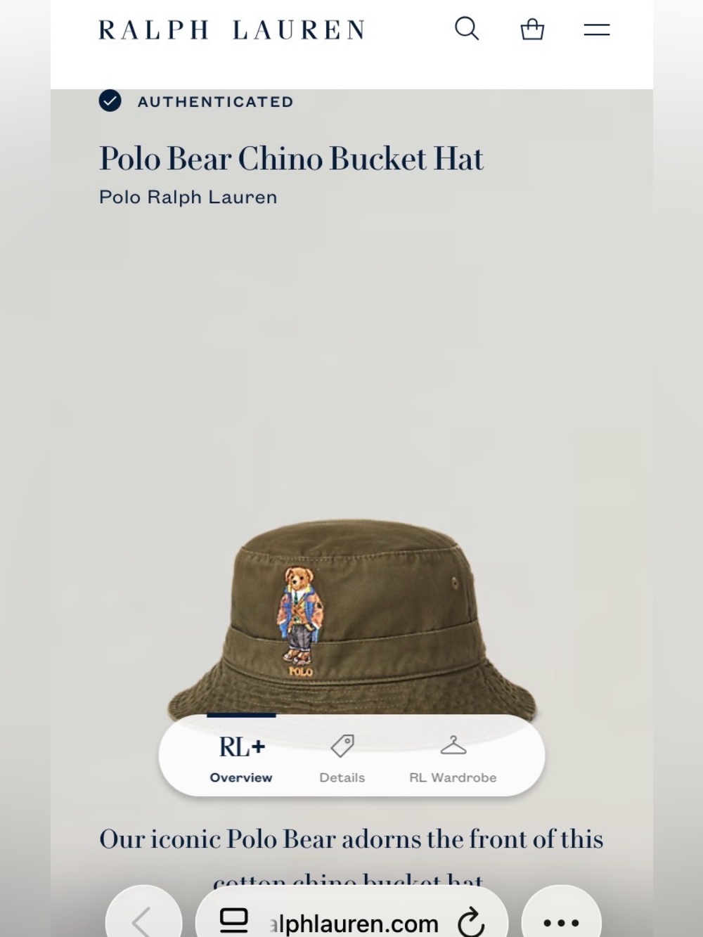 Polo Kids Polo Bear Chino Bucket Hat - Picture 5 of 7